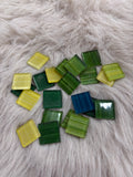 Sanatsal Kristal Mozaik KS-35 23x23mm Çizgili Yeşil Mix