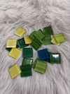 Sanatsal Kristal Mozaik KS-35 23x23mm Çizgili Yeşil Mix