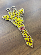 37x19,5cm Zürafa Figür Ham Ahşap