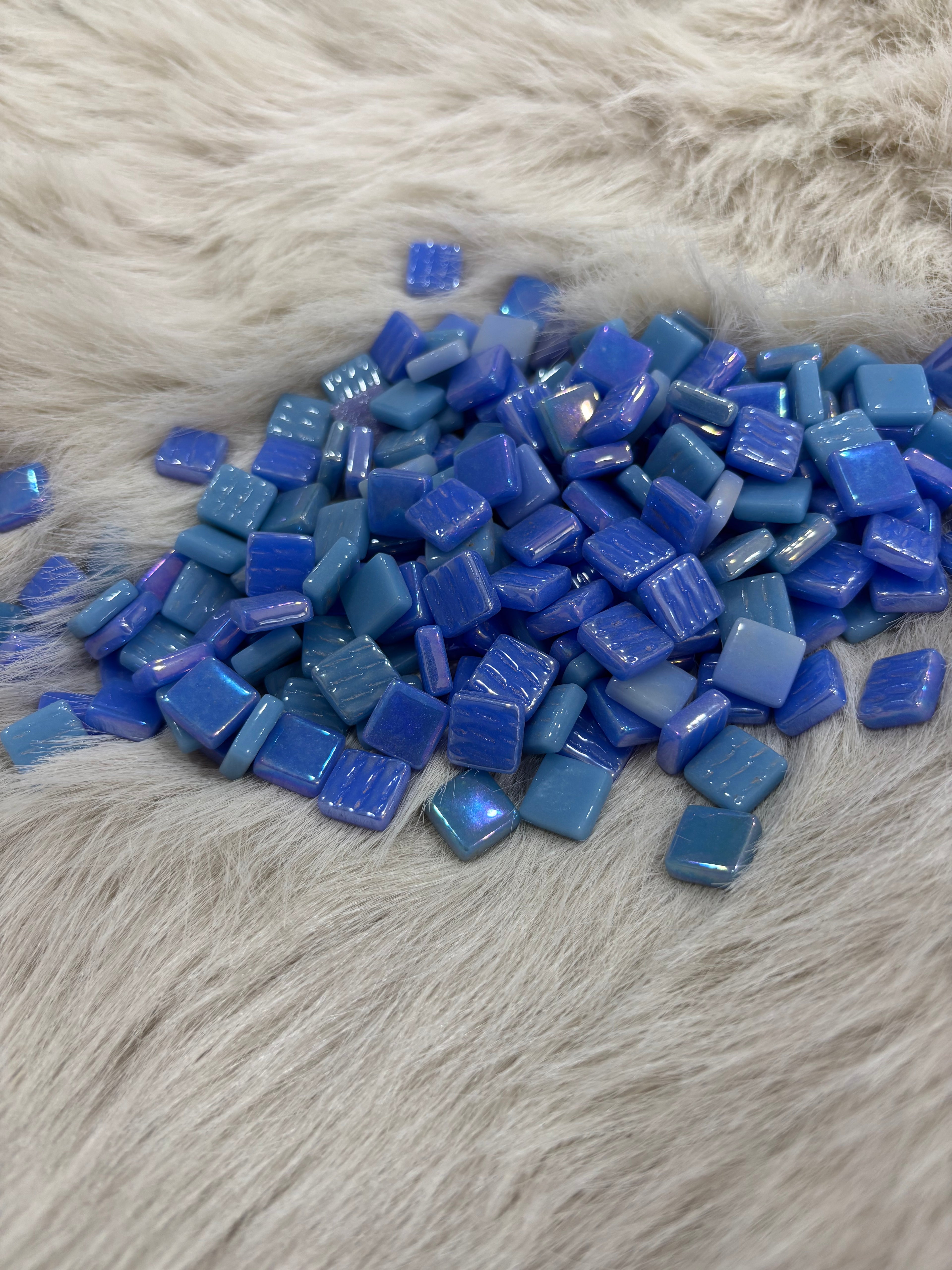 MX-07 Lüsterium Mavi Mix Tonlar Sanatsal Mozaik 12x12mm