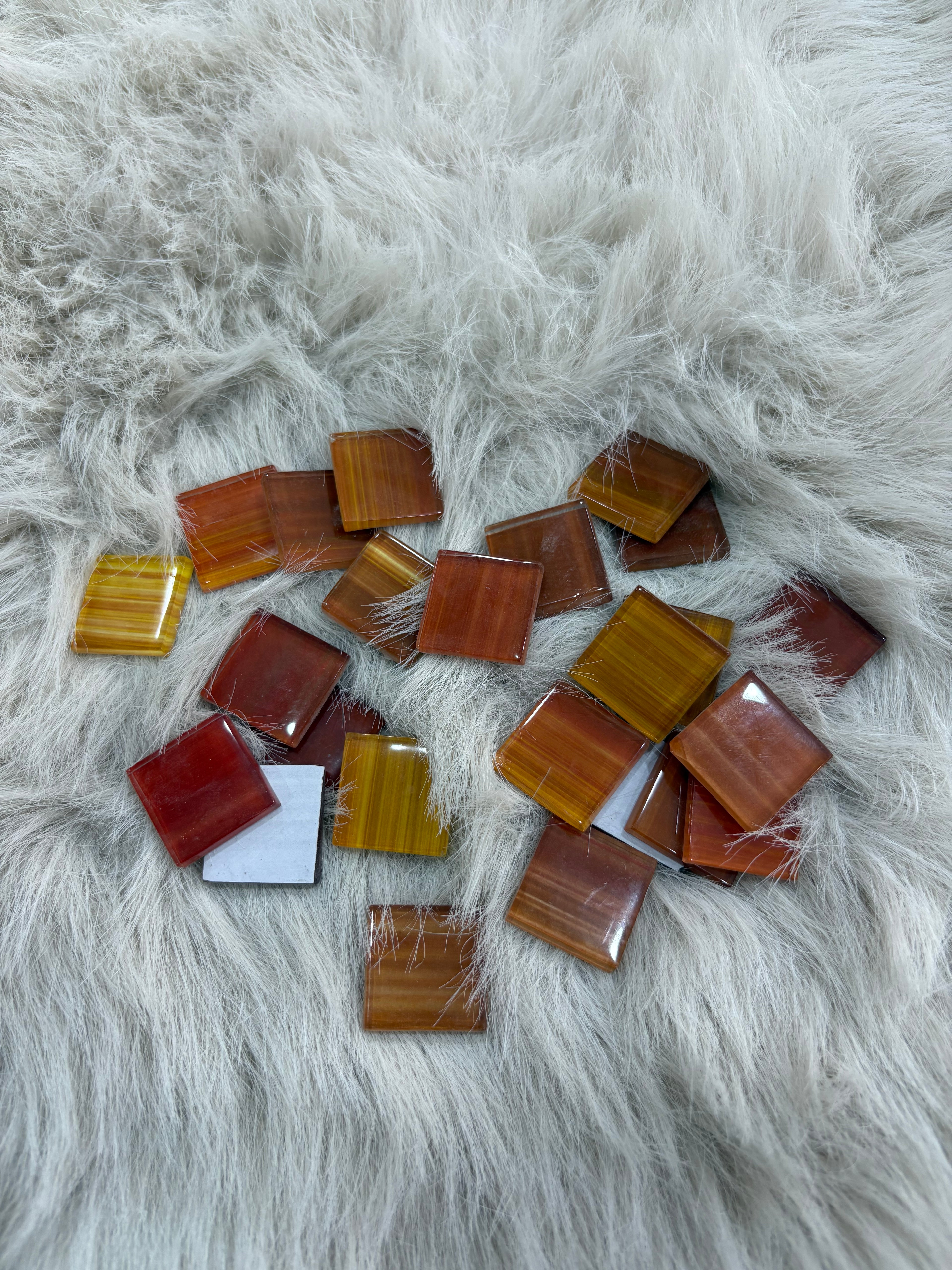 Sanatsal Kristal Mozaik KS-05 23x23mm Turunç Çizgi
