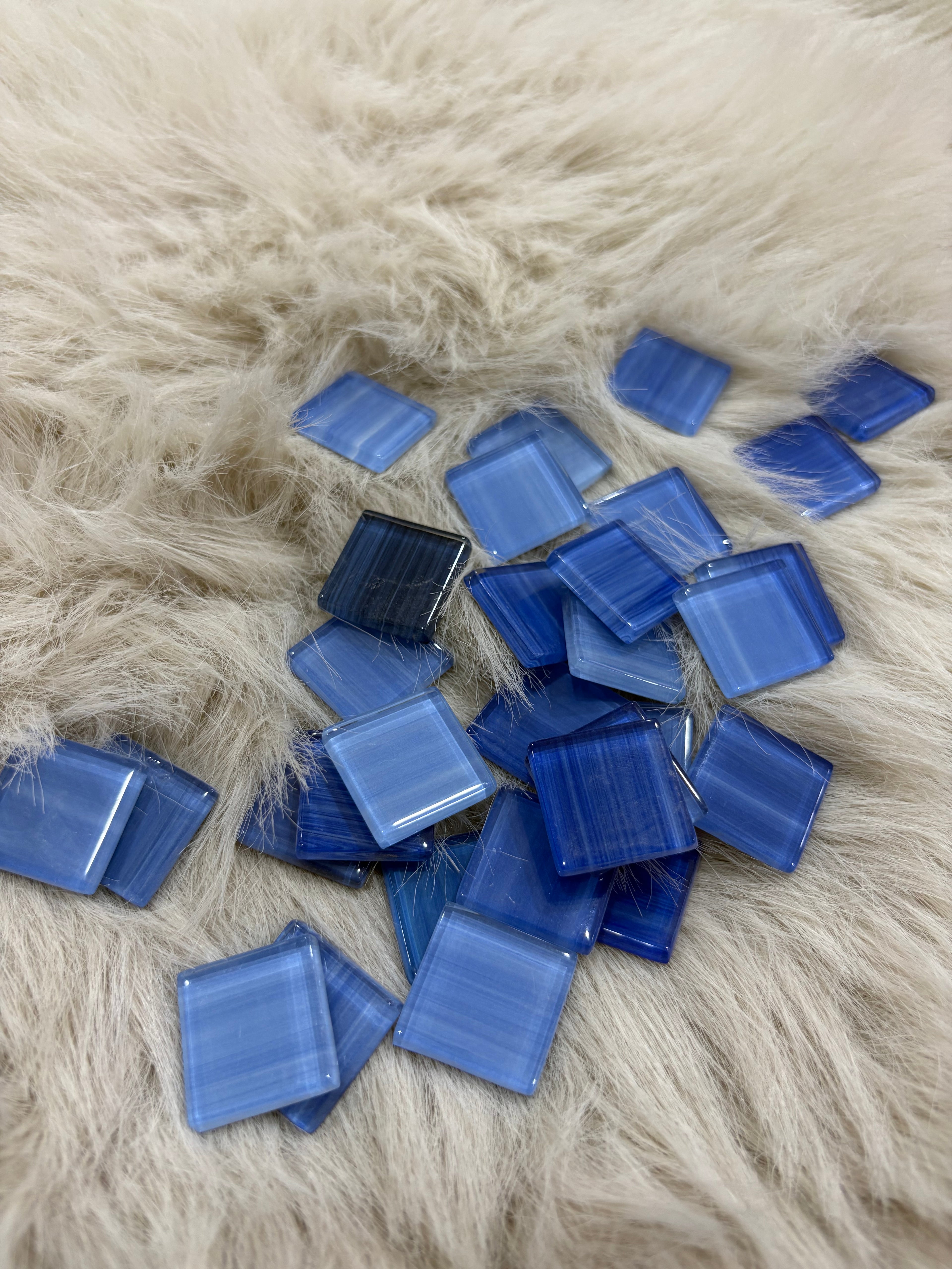 Sanatsal Kristal Mozaik KS-27 23x23mm Çizgi Mavi