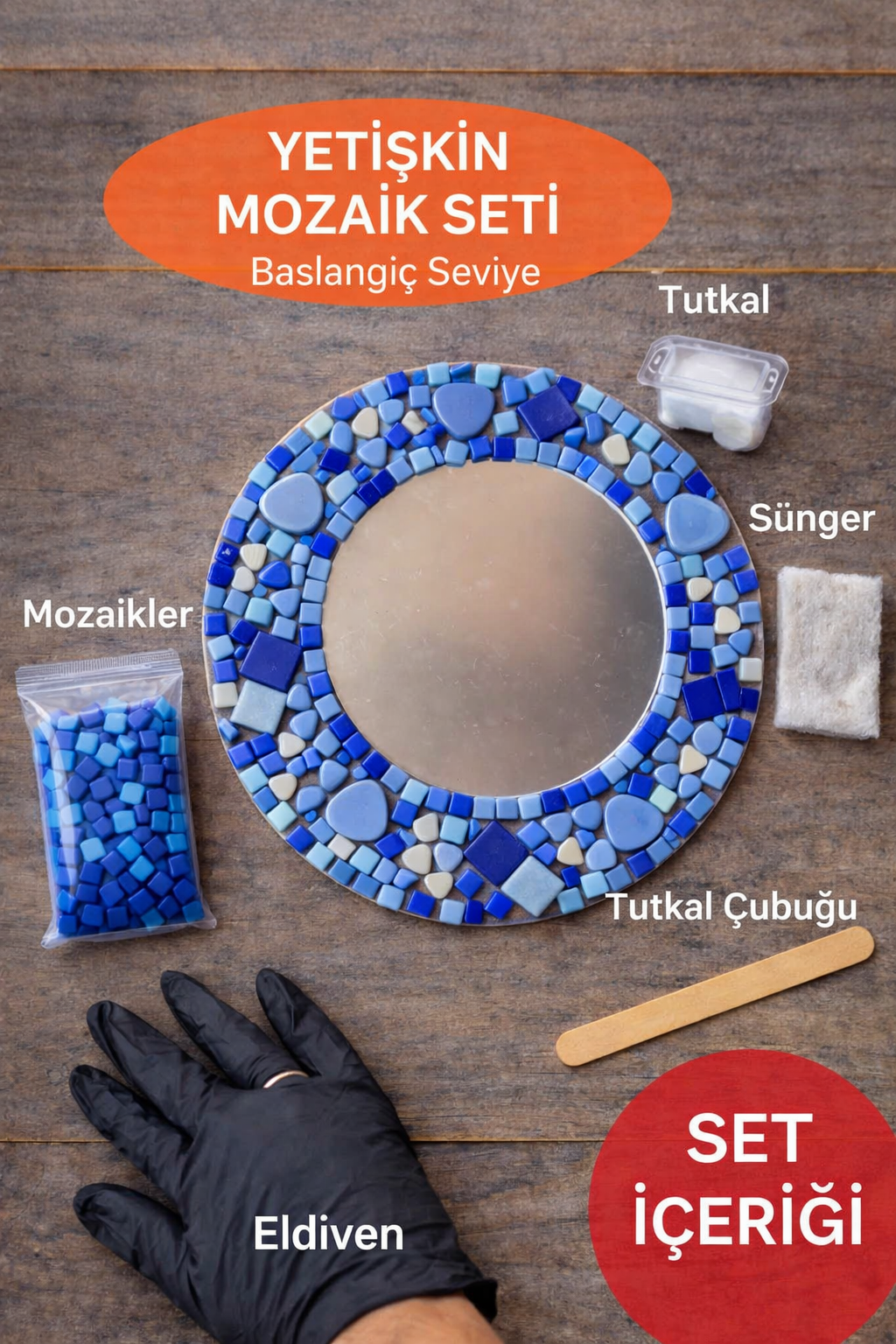 30x30cm Yuvarlak Pleksi Aynalı Yetişkin Set (Başlangıç Seviye)