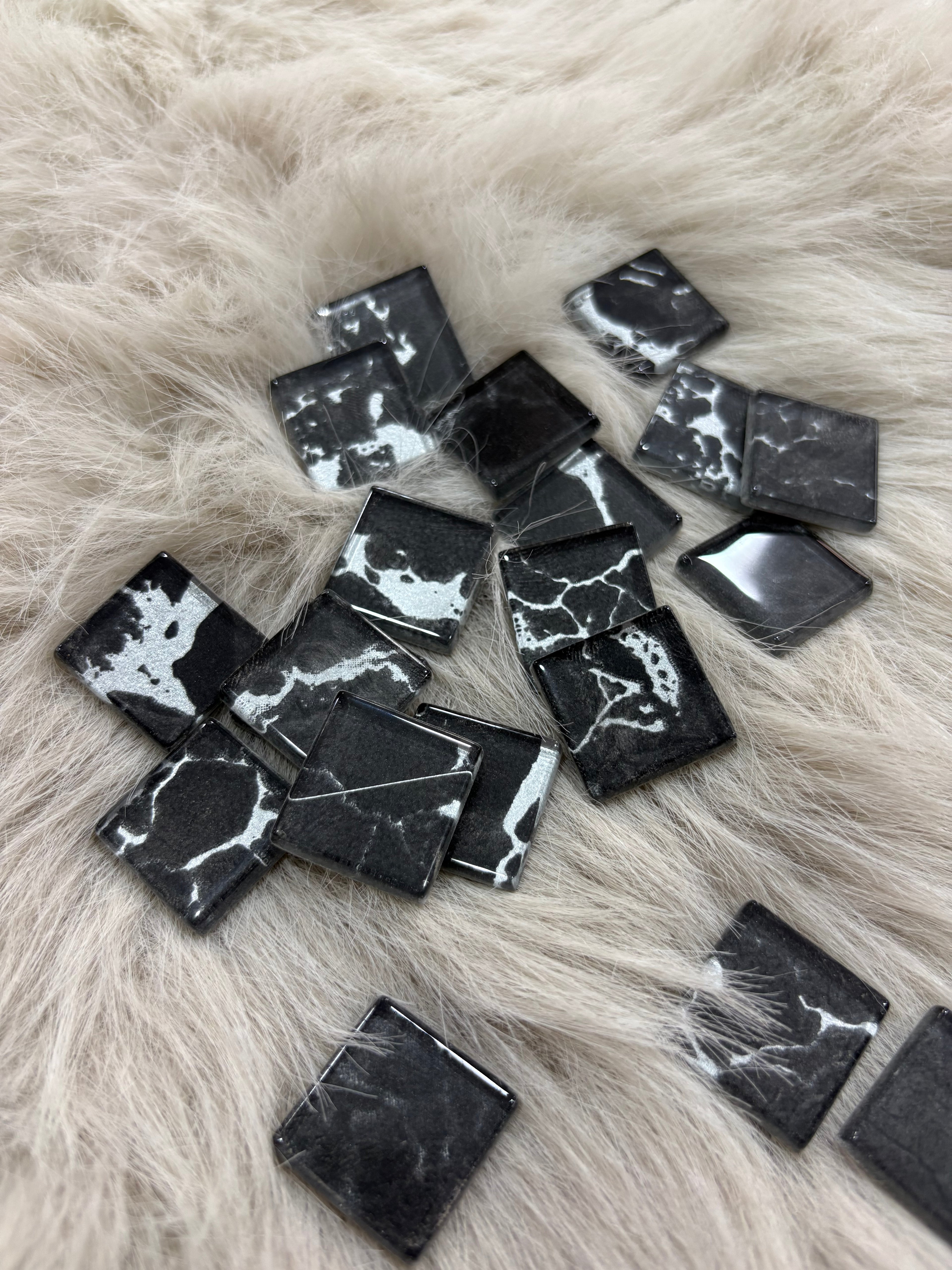 Sanatsal Kristal Mozaik KS-47 23x23mm Siyah Gümüş Art