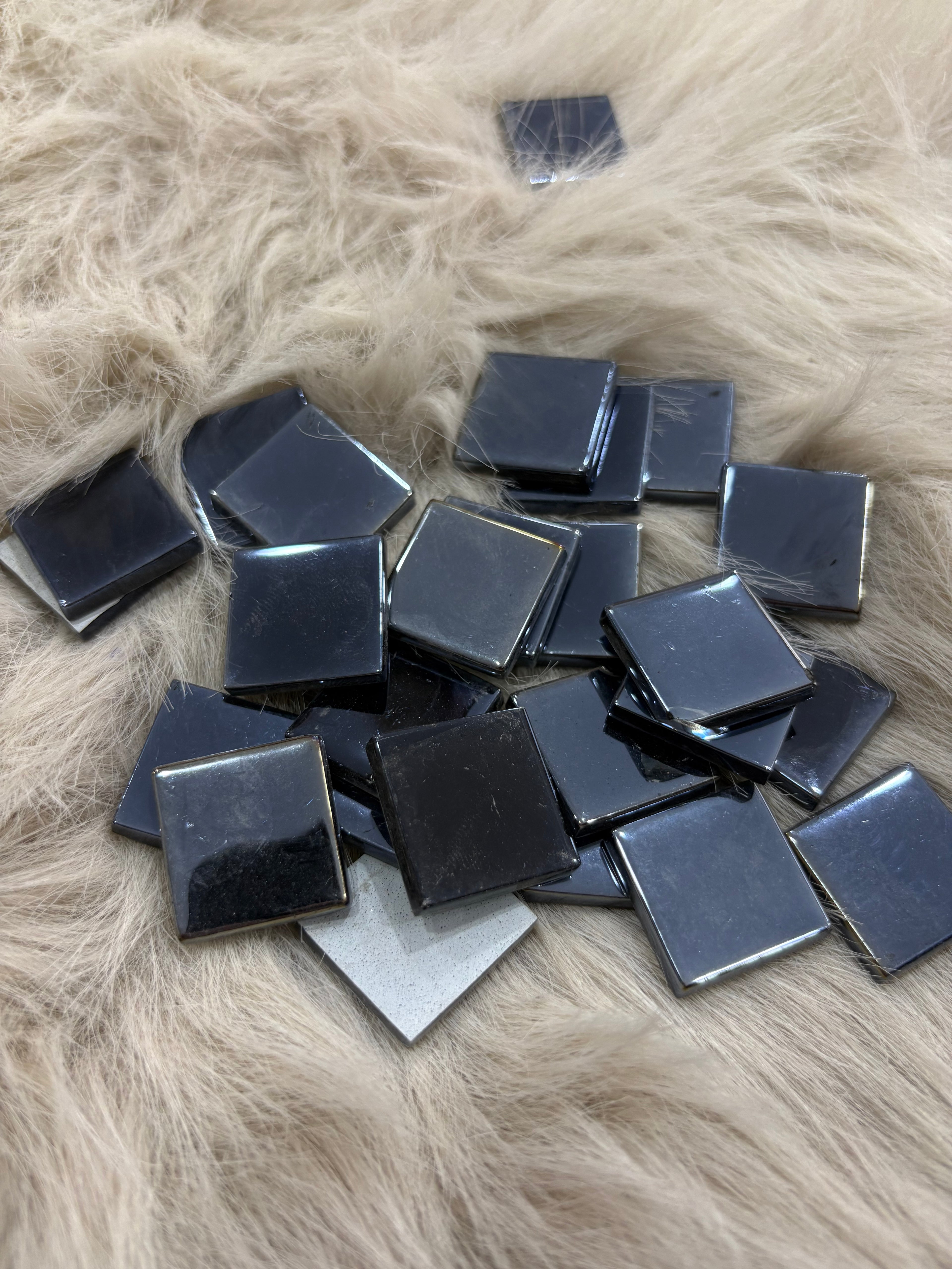 Sanatsal Kristal Mozaik KS-42 23x23mm Metalik Antrasit