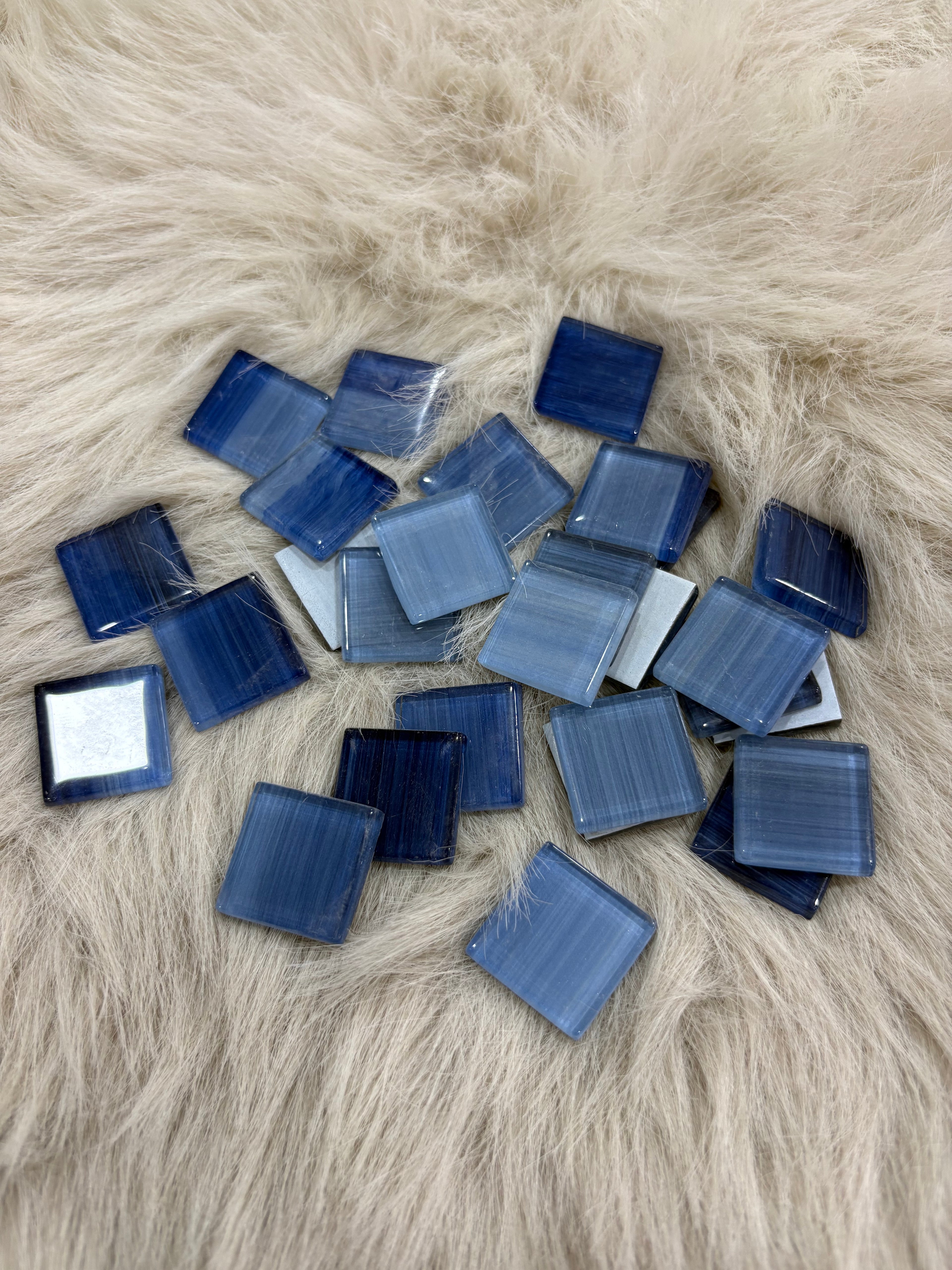 Sanatsal Kristal Mozaik KS-51 23x23mm Çizgili Maviler