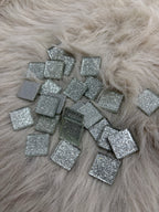 Sanatsal Kristal Mozaik KS-52 23x23mm Simli Gümüş