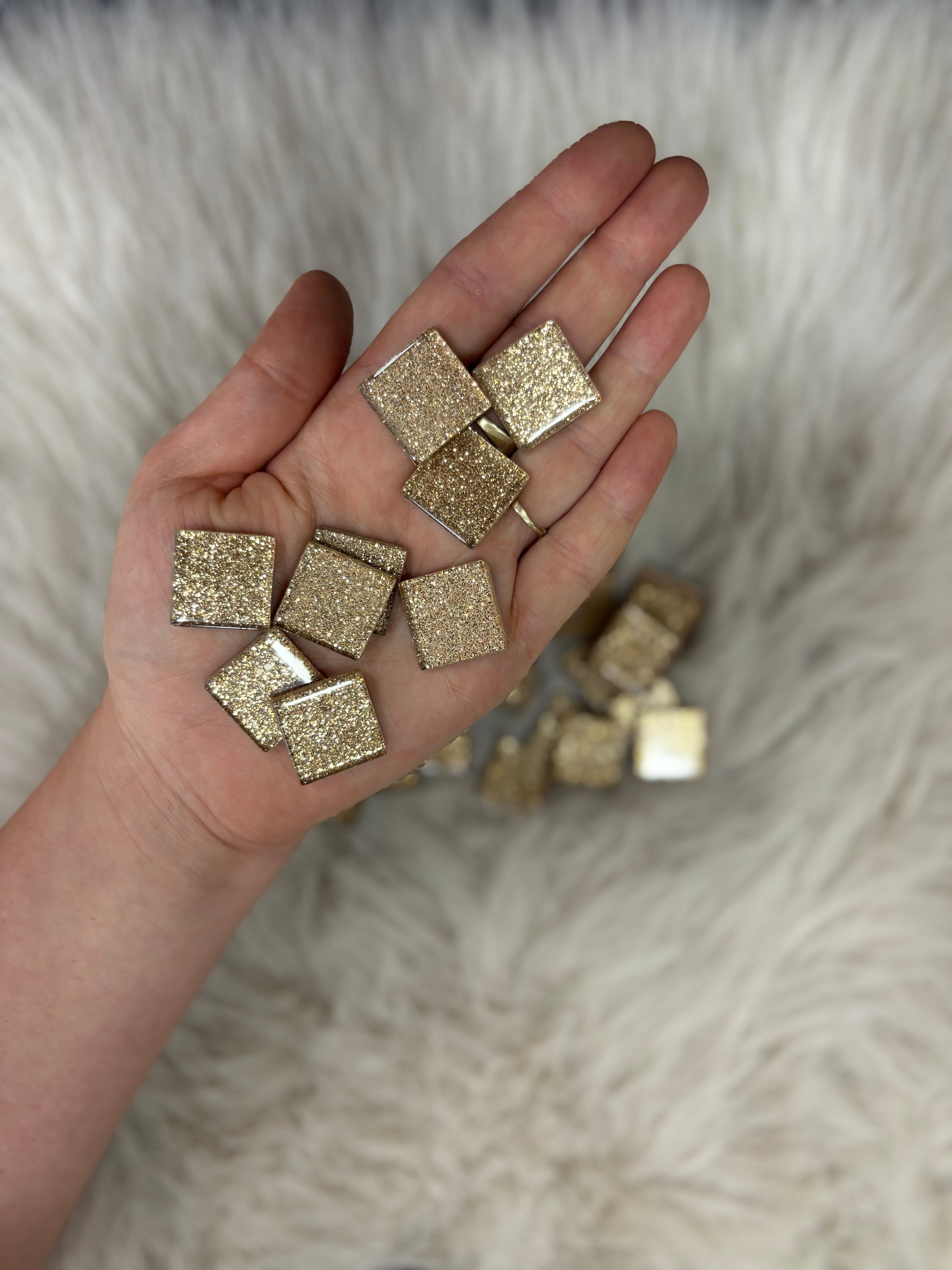 Sanatsal Kristal Mozaik KS-49 23x23mm Simli Gold