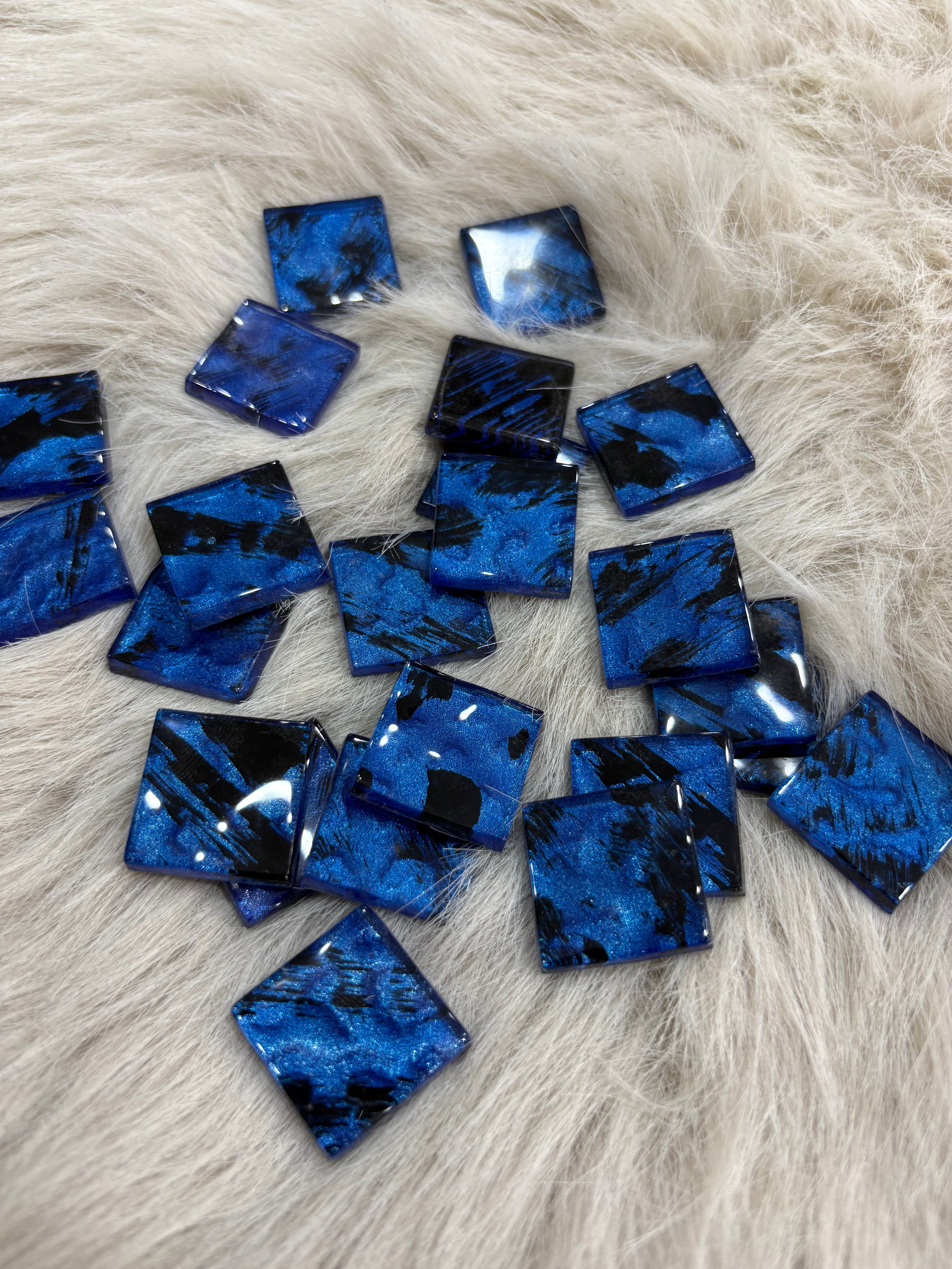 Sanatsal Kristal Mozaik KS-29 23x23mm Metalik Mavi
