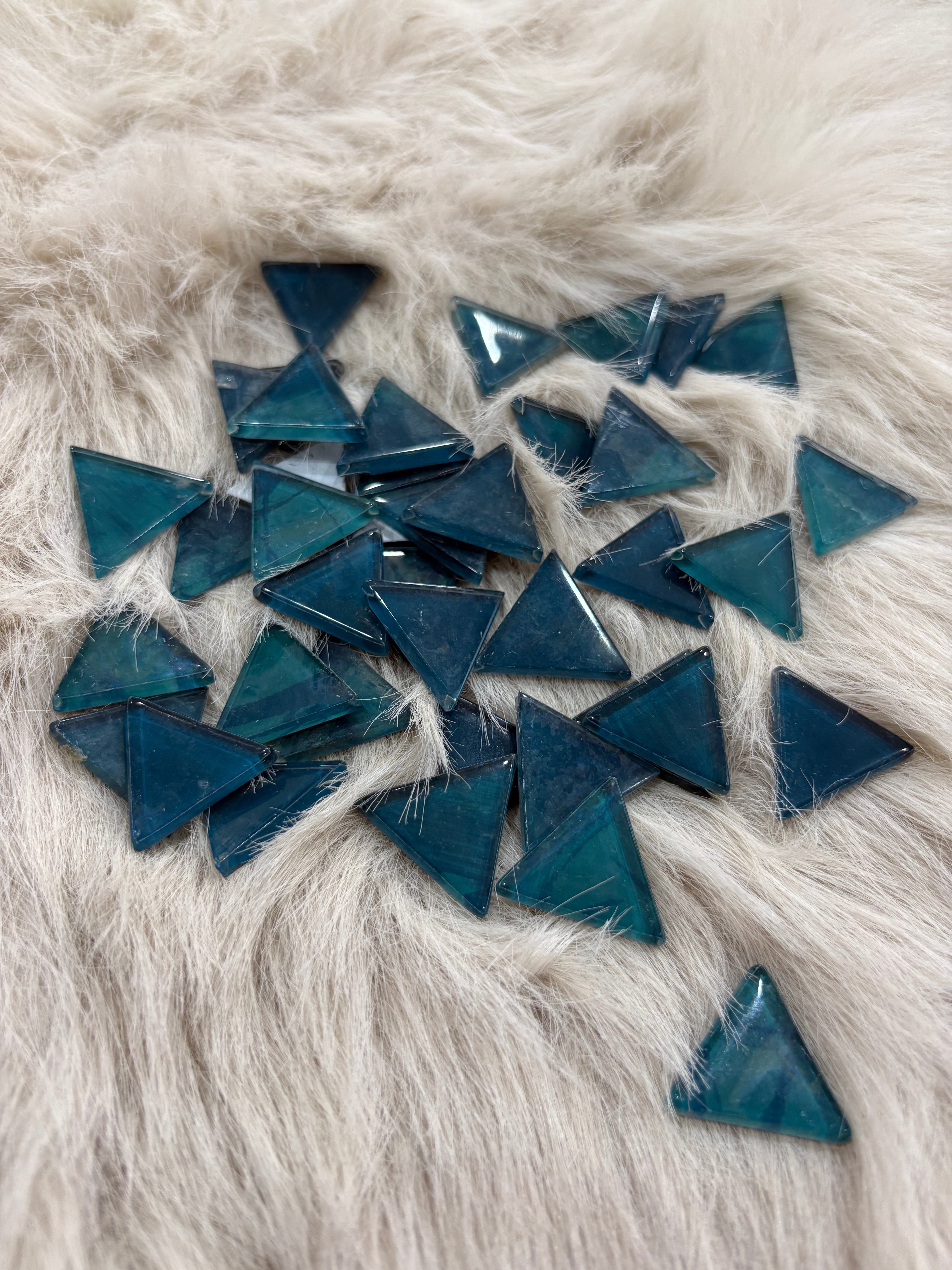 Sanatsal Kristal Mozaik KS-25 25x25mm Üçgen Mavi