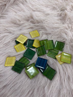 Sanatsal Kristal Mozaik KS-35 23x23mm Çizgili Yeşil Mix