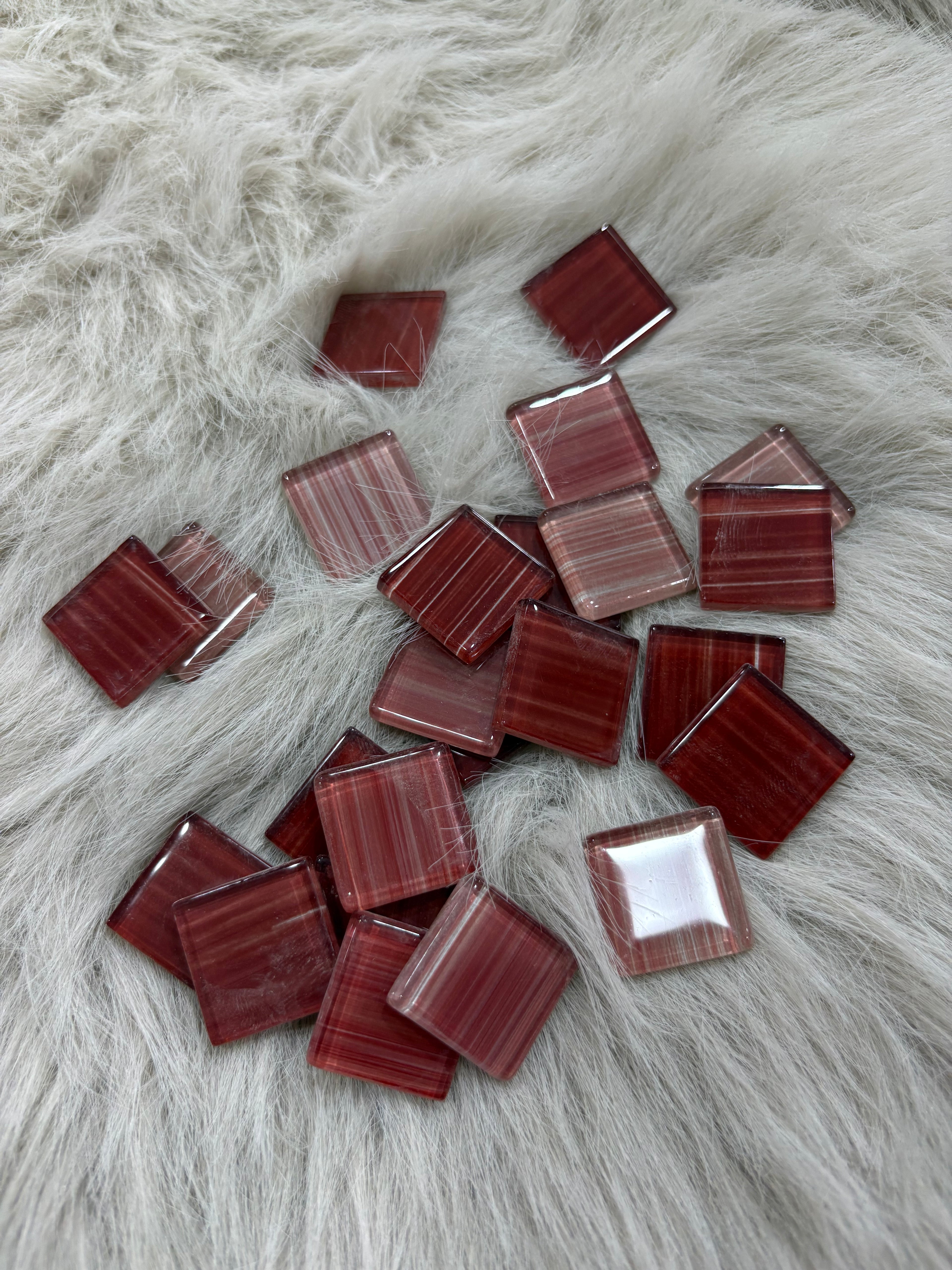 Sanatsal Kristal Mozaik KS-57 23x23mm Mercan Çizgi