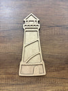 11.5x28cm Lighthouse Figure Raw Wood