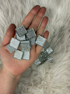 Sanatsal Kristal Mozaik KS-52 23x23mm Simli Gümüş