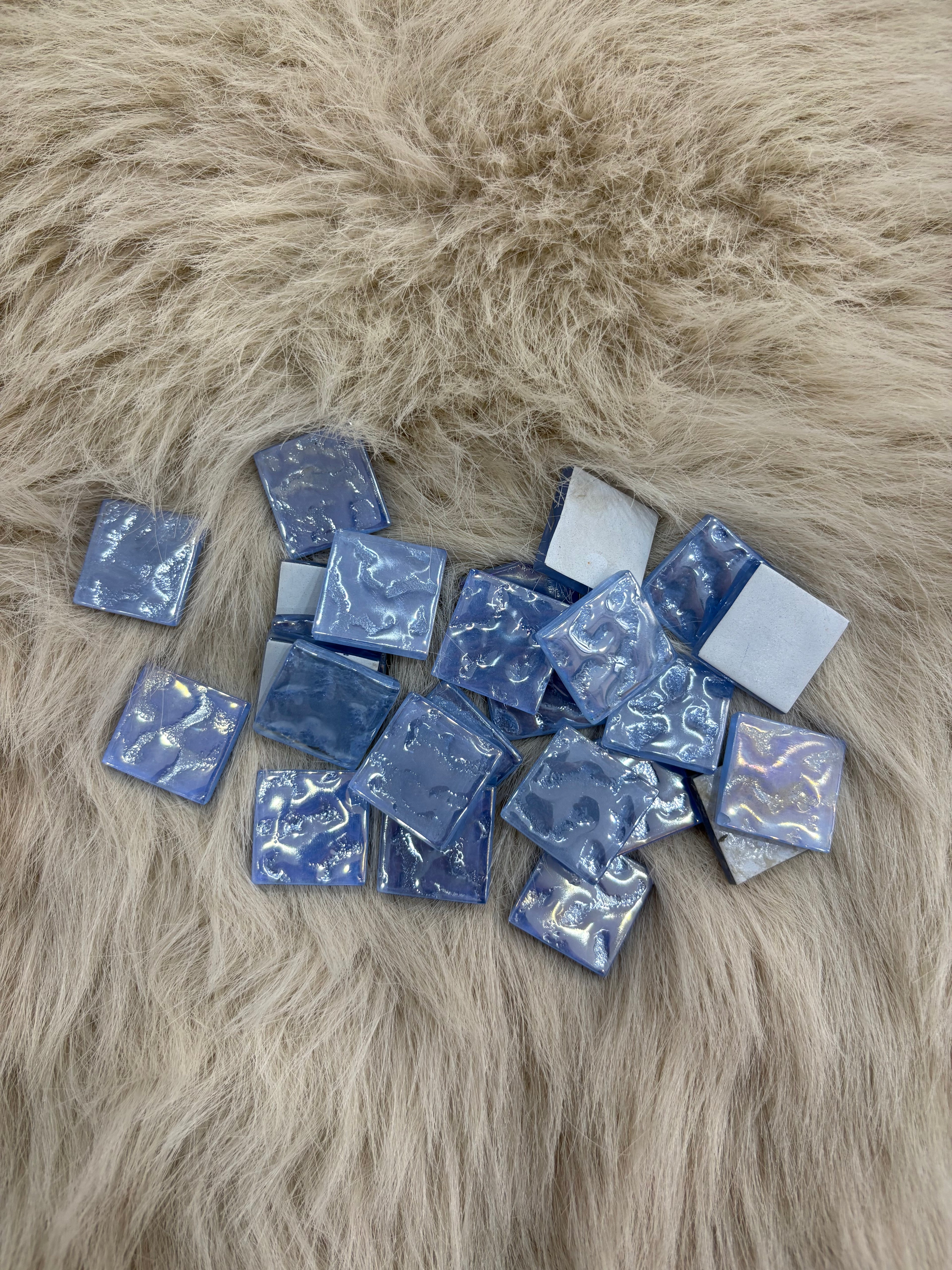 Sanatsal Kristal Mozaik KS-02 23x23mm Premium Dalgalı Mavi