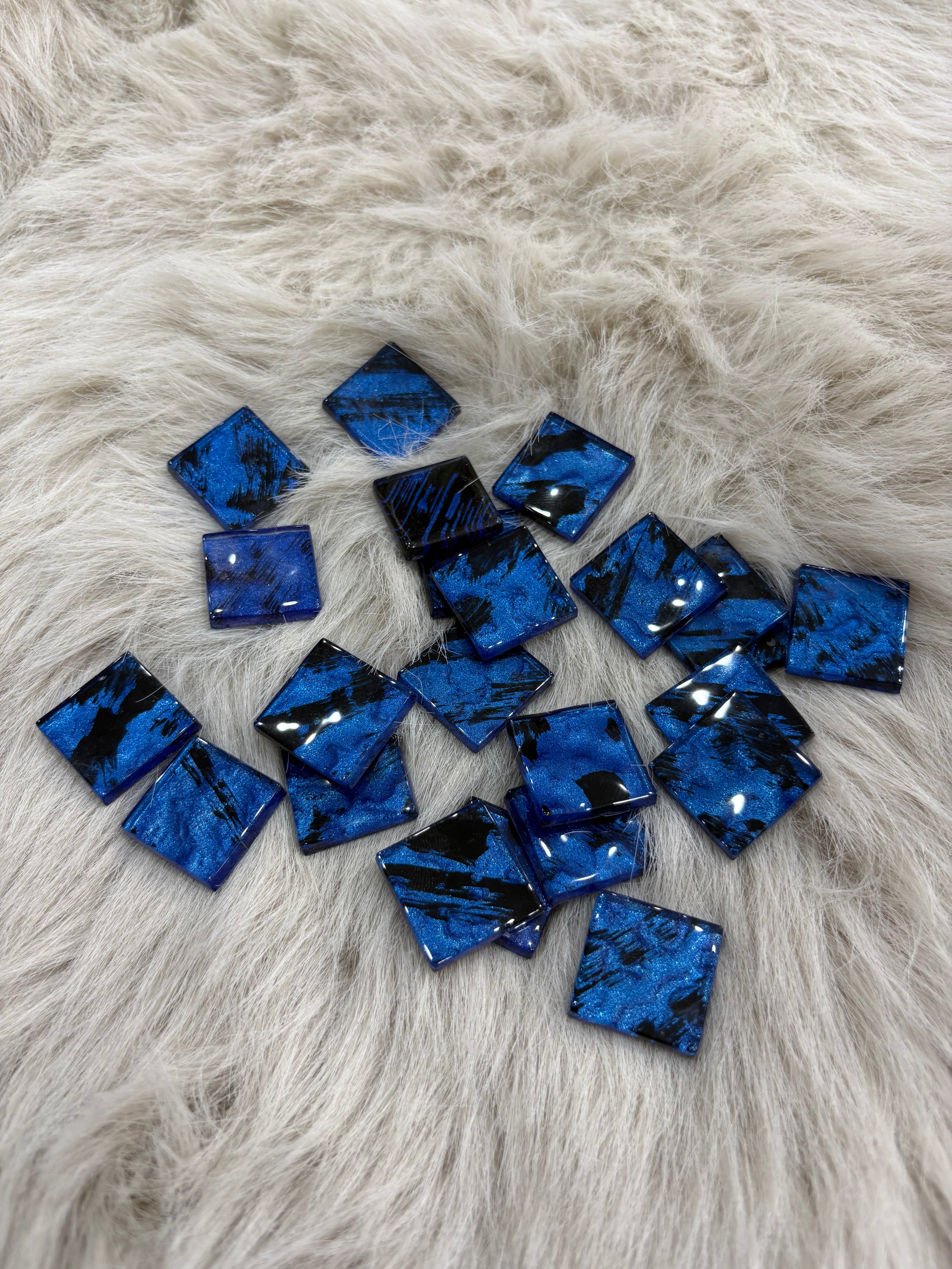 Sanatsal Kristal Mozaik KS-29 23x23mm Metalik Mavi