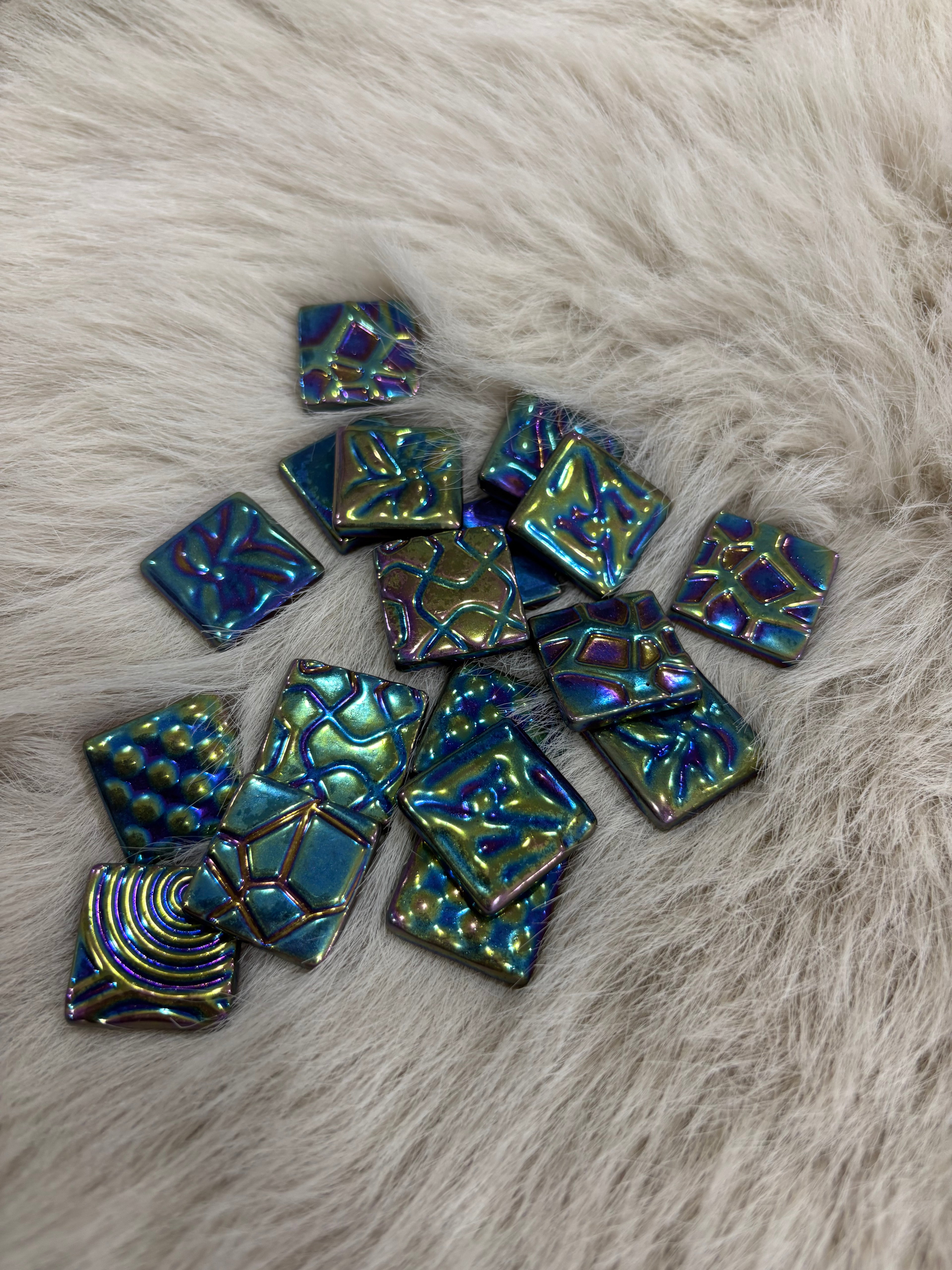 Sanatsal Dokulu Mozaik DC-01 25x25mm Lüsterium Metalik