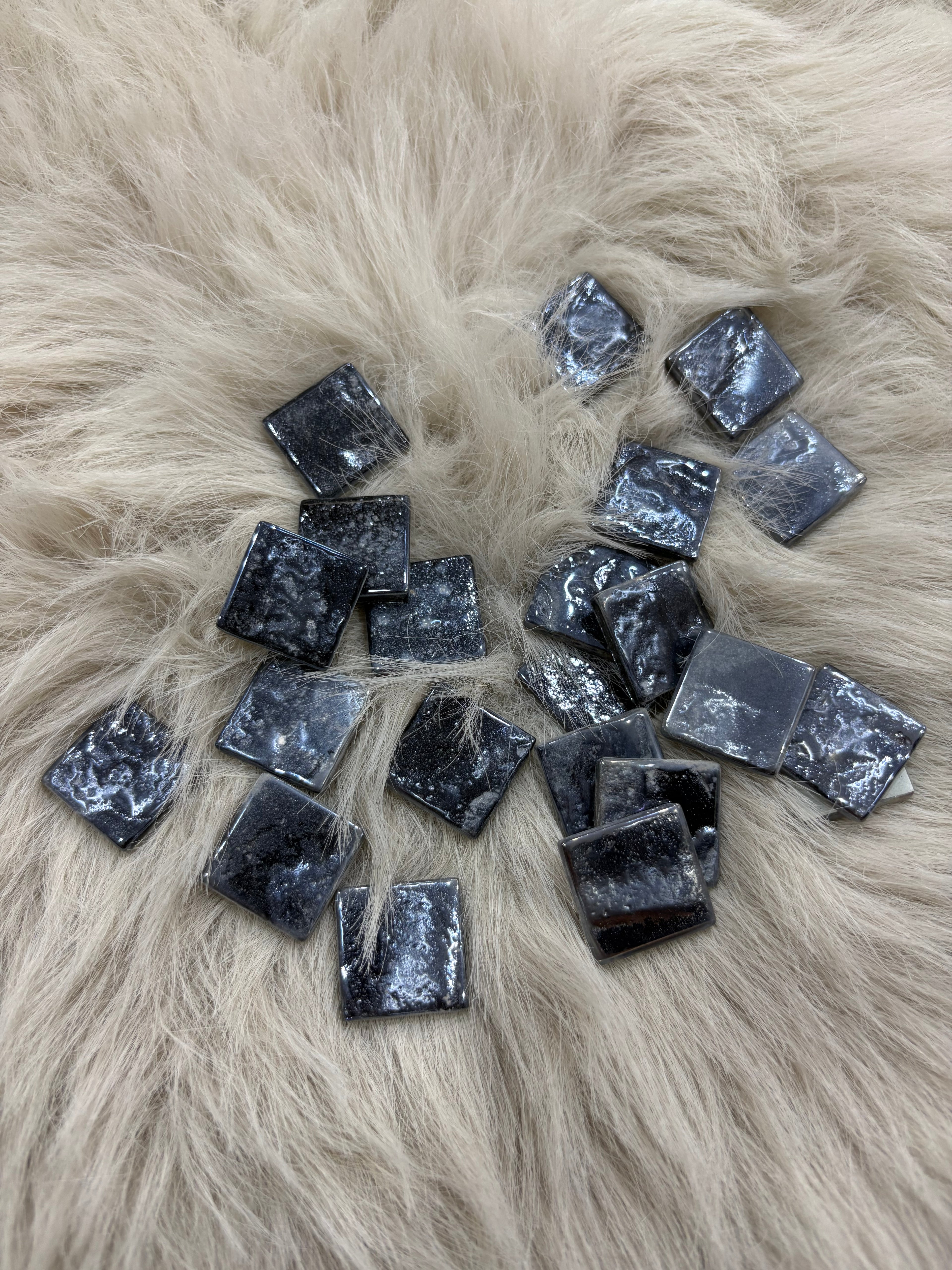 Sanatsal Kristal Mozaik KS-55 23x23mm Metalik Gümüş