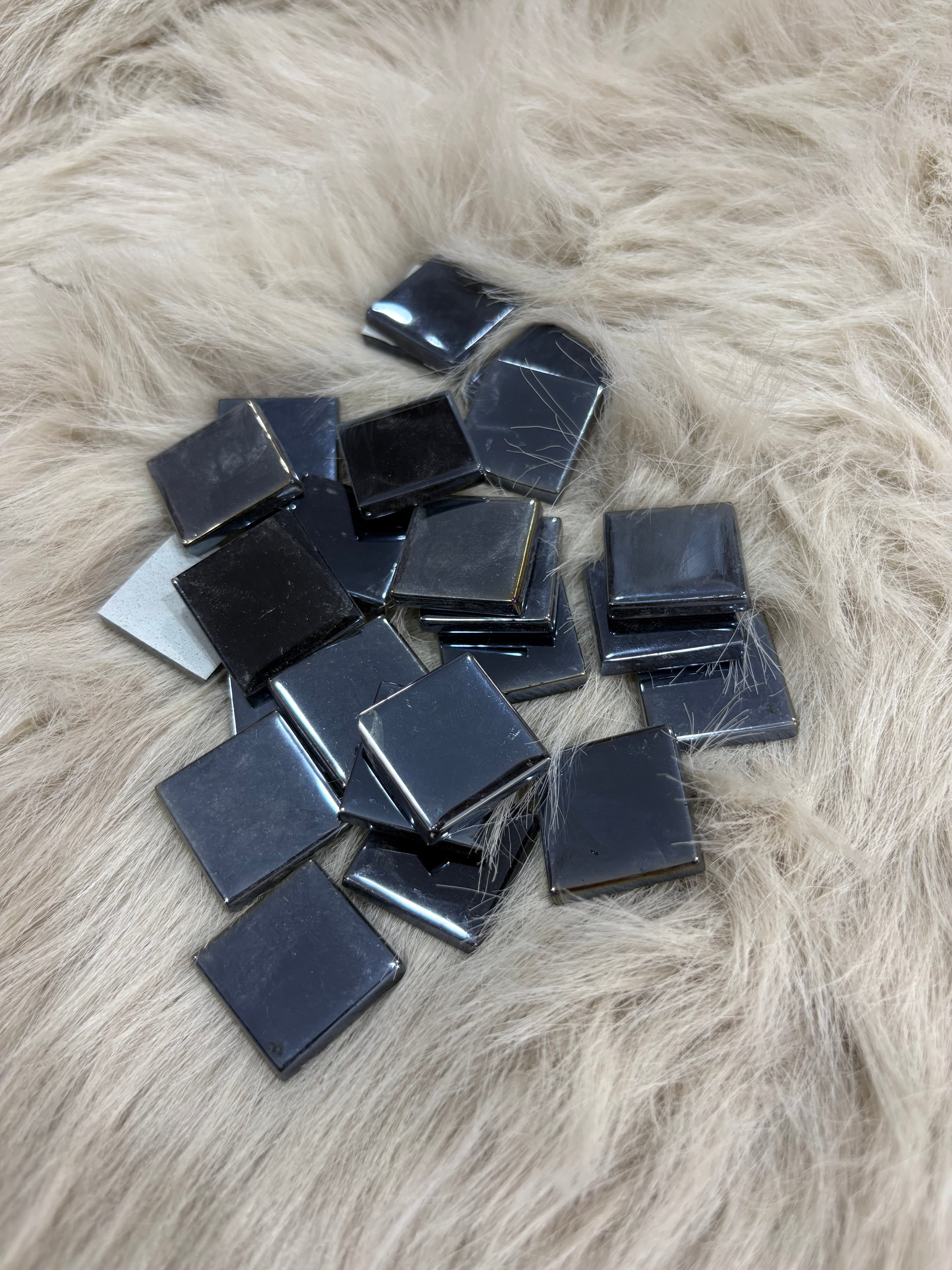 Sanatsal Kristal Mozaik KS-42 23x23mm Metalik Antrasit