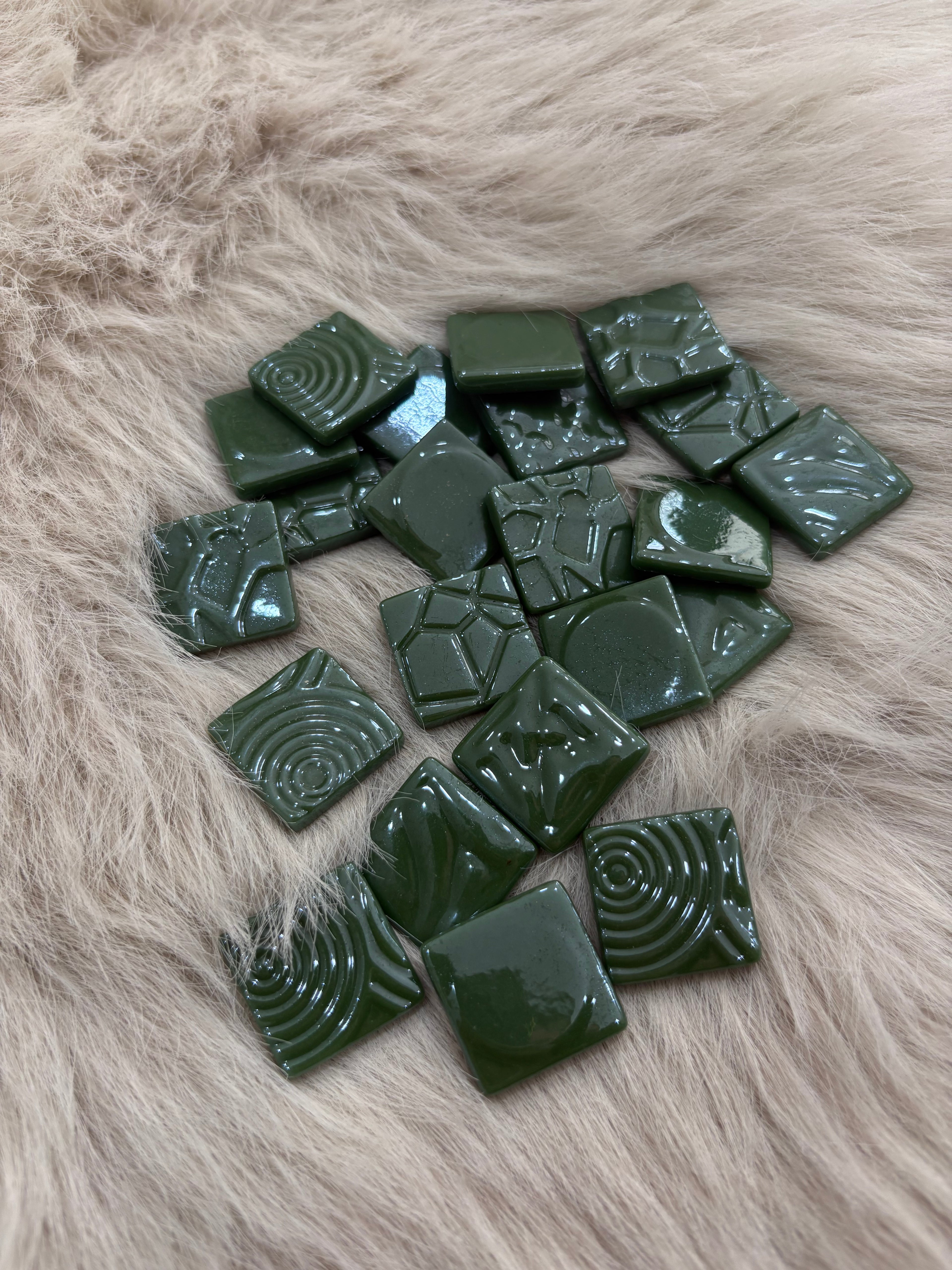 Sanatsal Dokulu Mozaik DC-06 25x25mm Yeşil