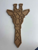 37x19,5cm Zürafa Figür Ham Ahşap