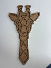 37x19.5cm Giraffe Figure Raw Wood