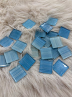 Sanatsal Kristal Mozaik KS-34 23x23mm Çizgili Hawai Mavi