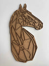 37x20cm Horse Figure Raw Wood
