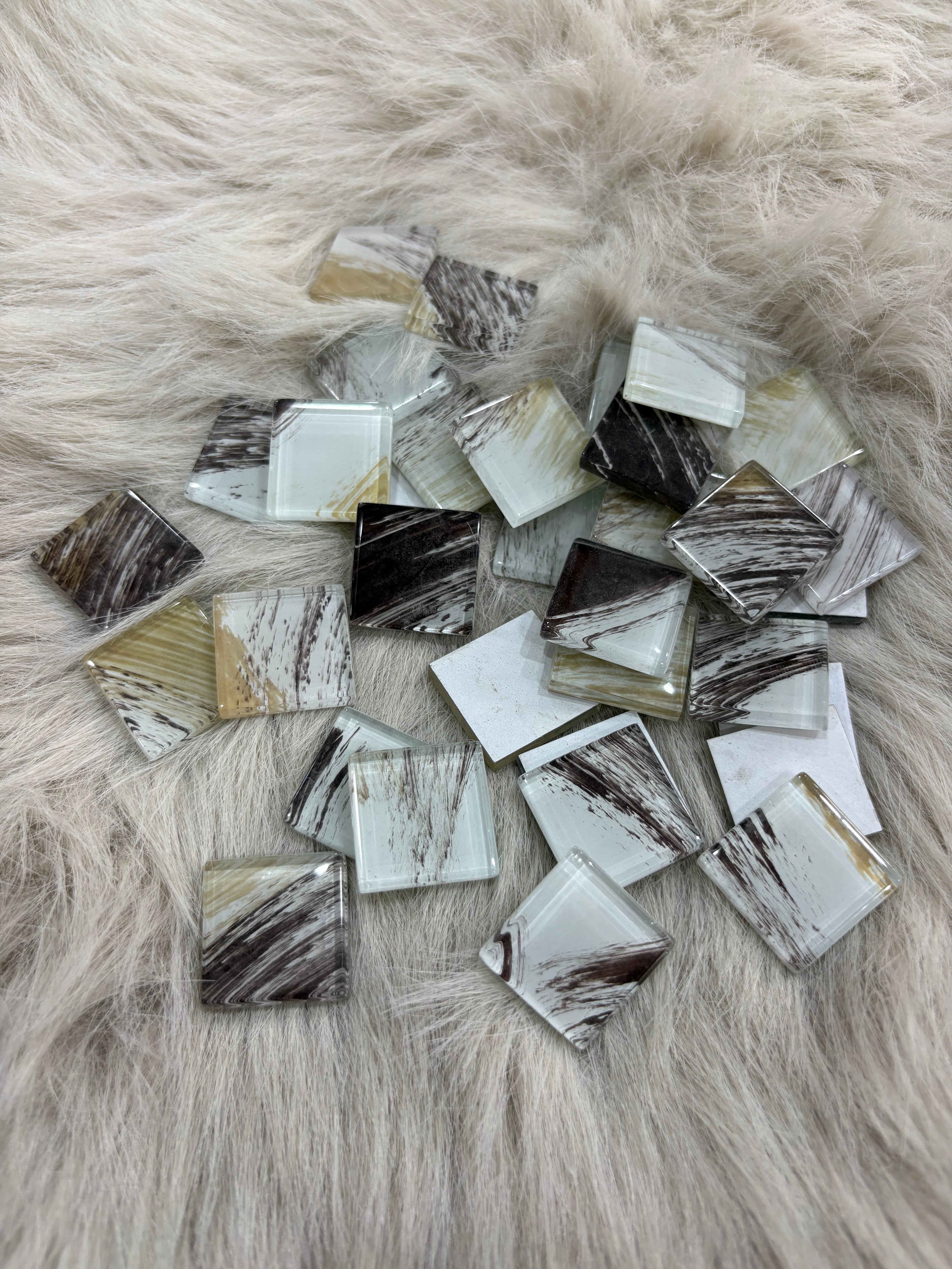 Sanatsal Kristal Mozaik KS-48 23x23mm Art Bej