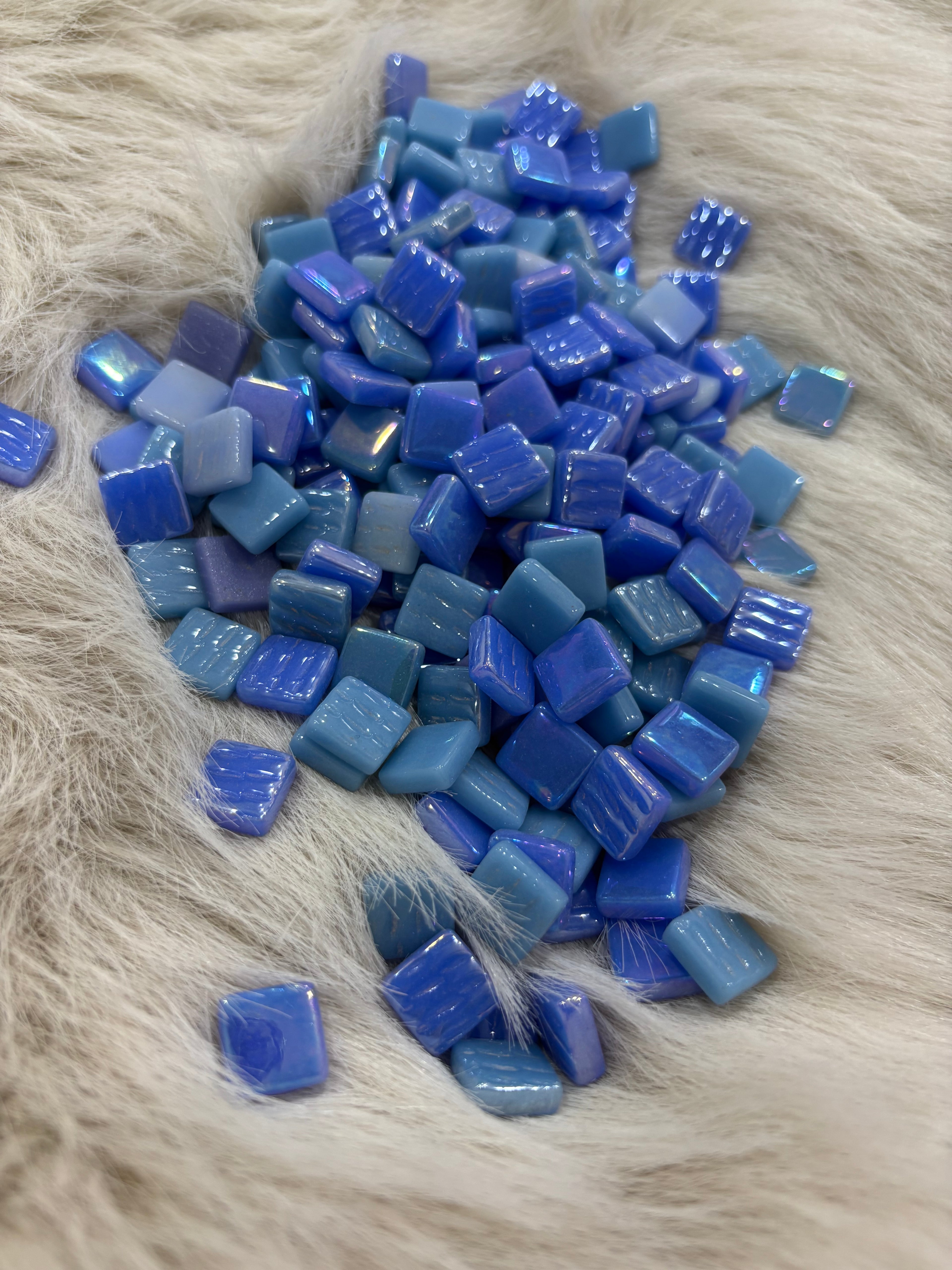 MX-07 Lüsterium Mavi Mix Tonlar Sanatsal Mozaik 12x12mm