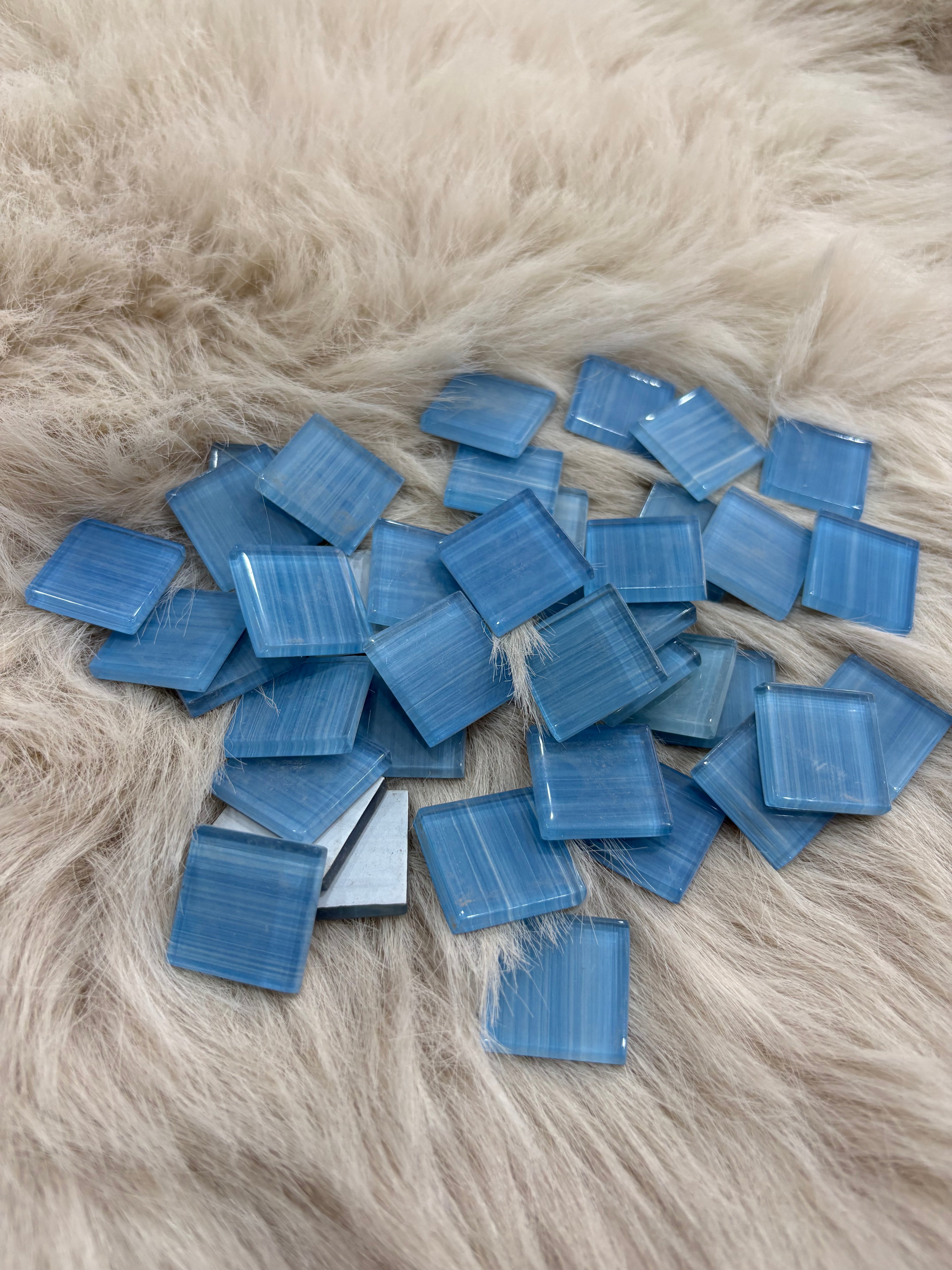 Sanatsal Kristal Mozaik KS-08 23x23mm Çizgi Gök Mavi