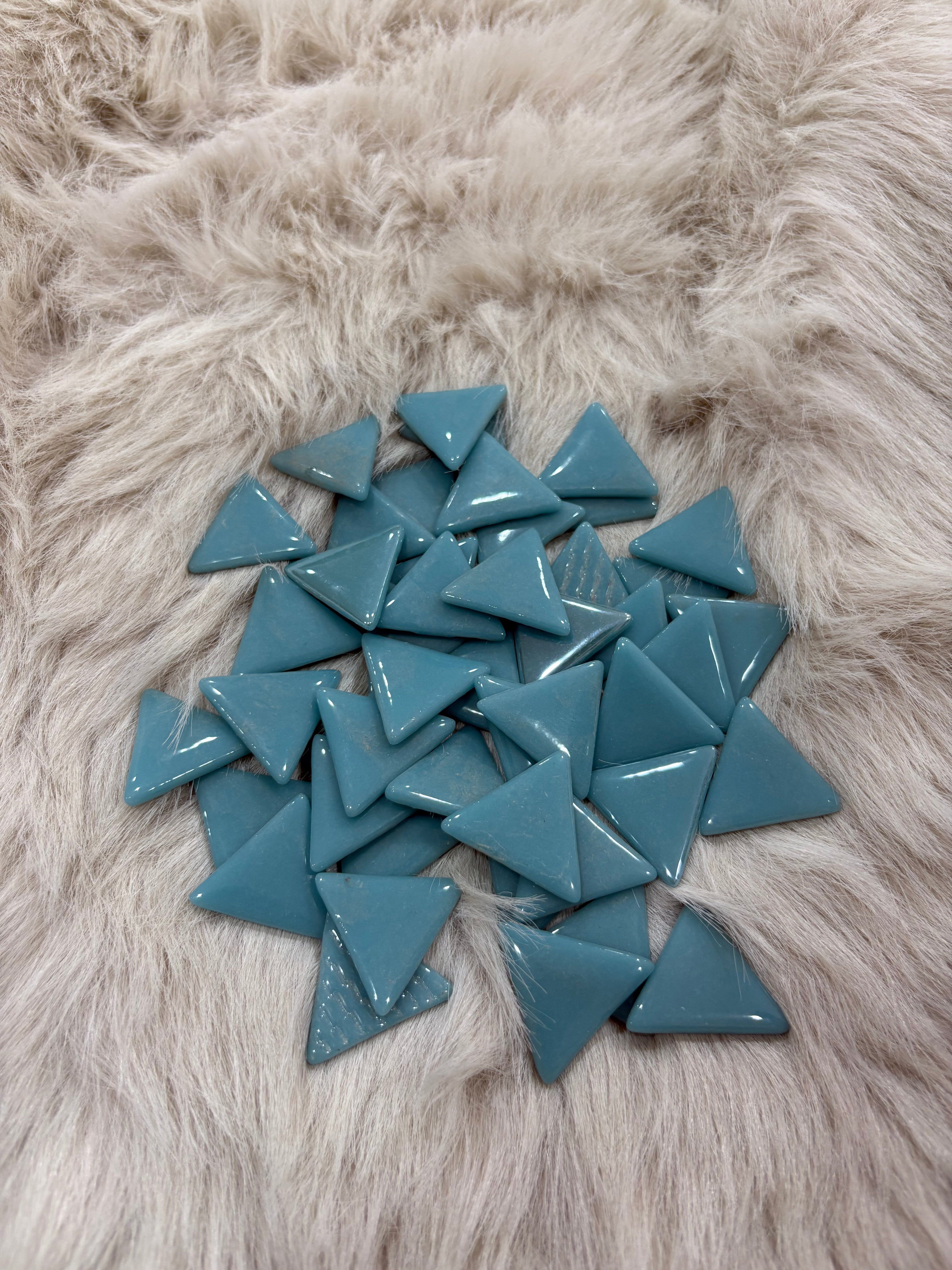 UM-02 Turkuaz Üçgen Sanatsal Mozaik 30x30mm