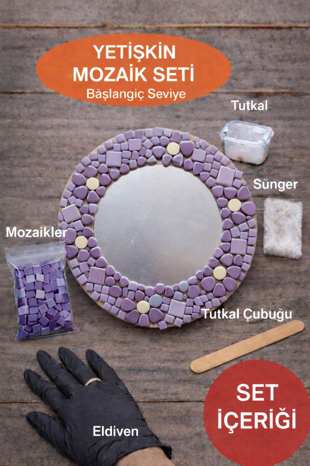 30x30cm Yuvarlak Pleksi Aynalı Yetişkin Set (Başlangıç Seviye)