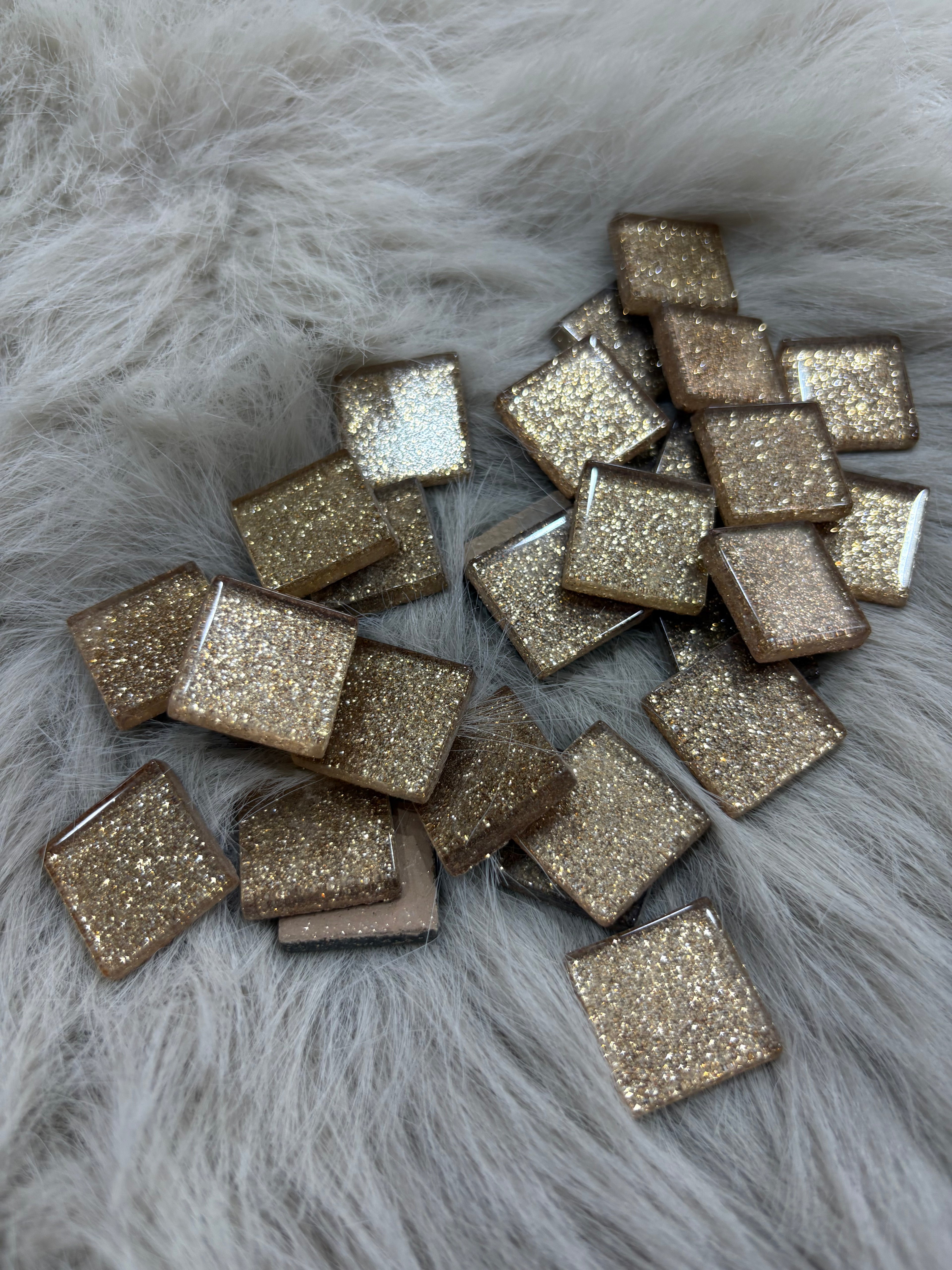 Sanatsal Kristal Mozaik KS-49 23x23mm Simli Gold