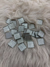 Sanatsal Kristal Mozaik KS-52 23x23mm Simli Gümüş
