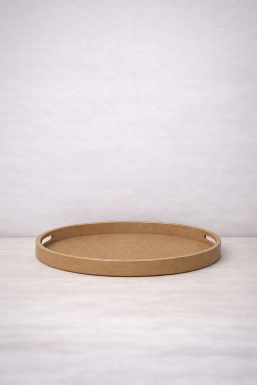 35x27cm Oval Unfinished Wooden Mosaic Tray