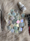 BM-02 Lusterium White Artistic Mosaic 25x25