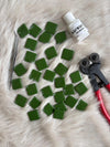 BM-18 Dark Green Artistic Mosaic 25x25