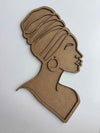 37x19cm Afro Silhouette Unfinished Wood