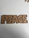 30x10cm PEACE Figure Raw Wood
