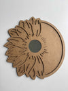 Wooden Flower Figured Mirrored Base