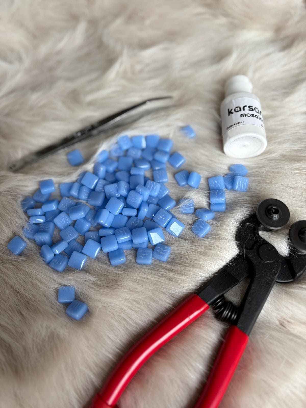 CM-07 Açık Mavi Sanatsal Mozaik 10x10mm