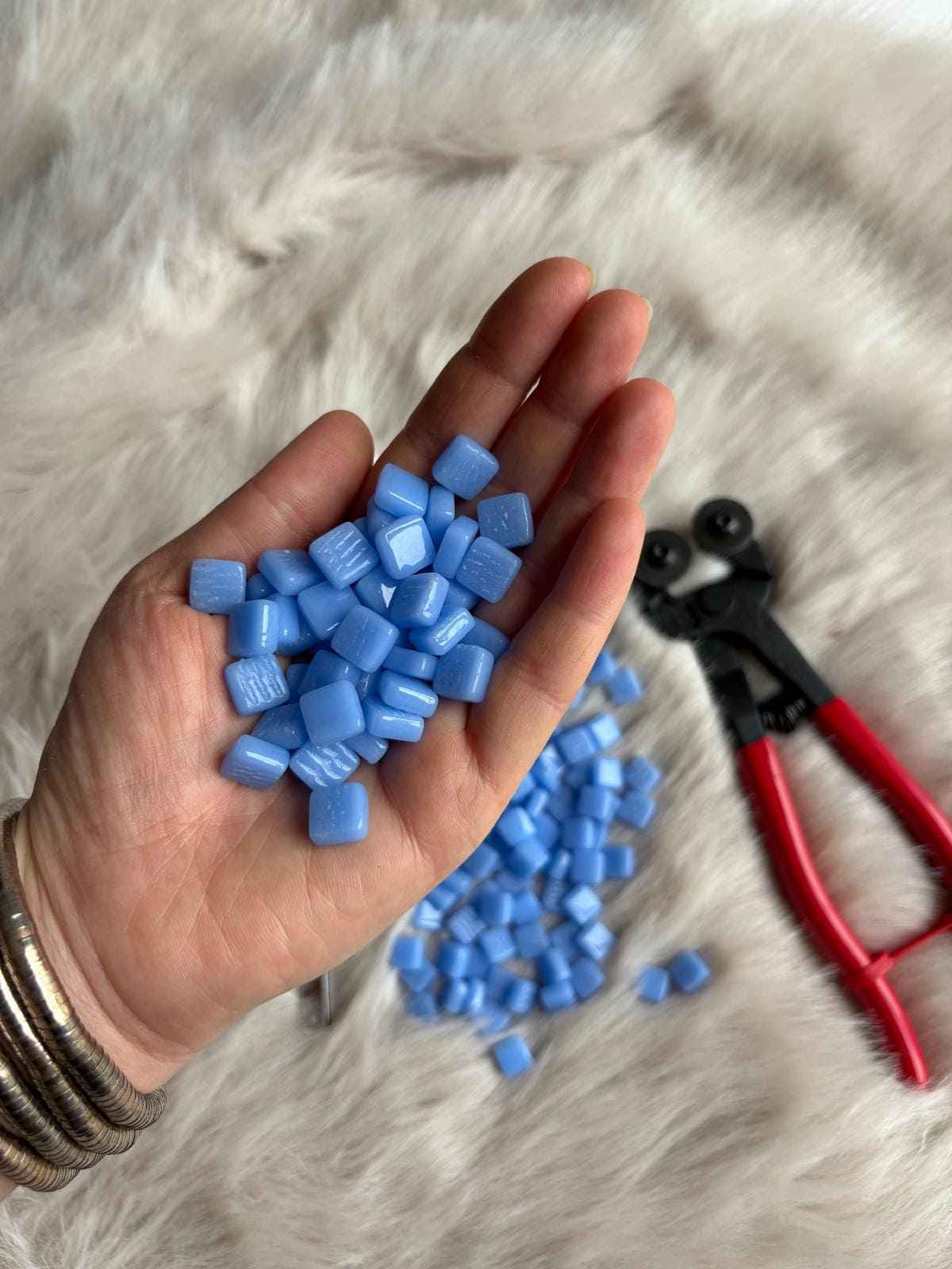 CM-07 Açık Mavi Sanatsal Mozaik 10x10mm
