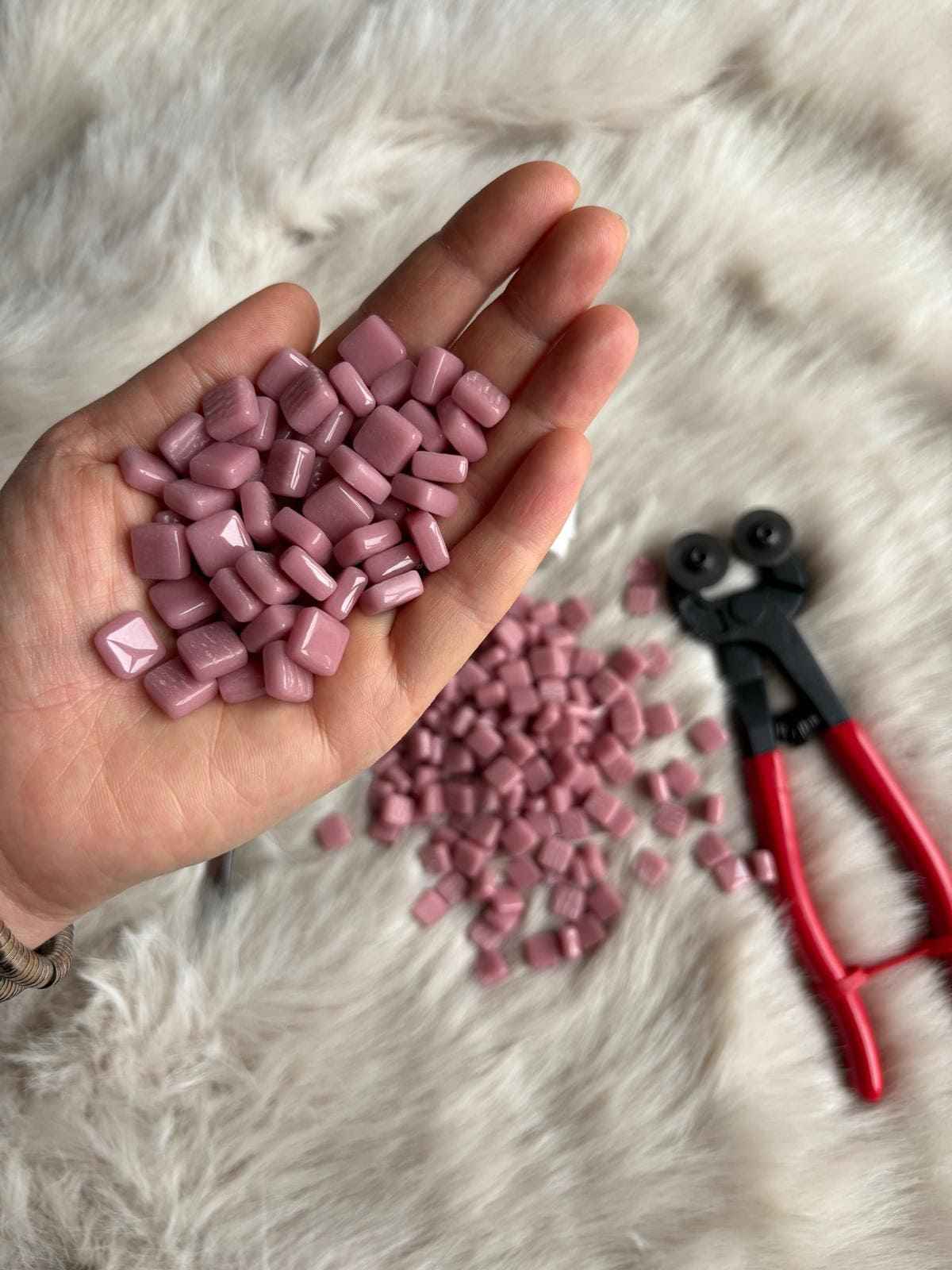 CM-14 Pembe Sanatsal Mozaik 10x10mm