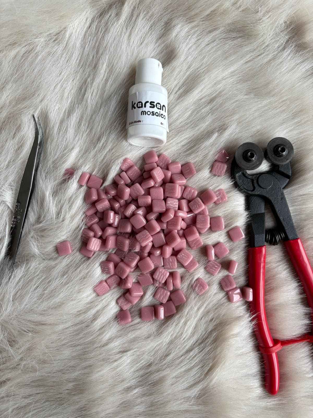 CM-14 Pembe Sanatsal Mozaik 10x10mm