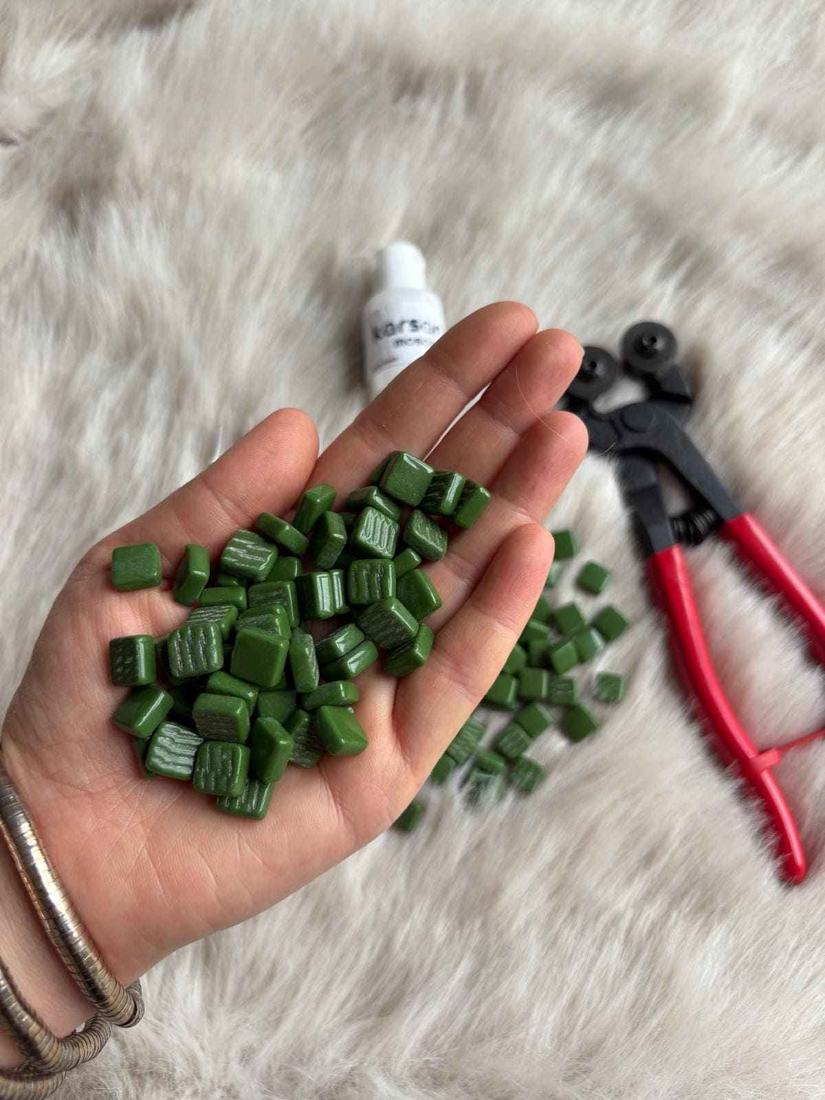 CM-16 Koyu Yeşil Sanatsal Mozaik 10x10mm