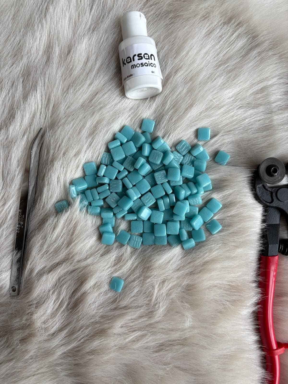 CM-27 Açık Turkuaz Sanatsal Mozaik 10x10mm
