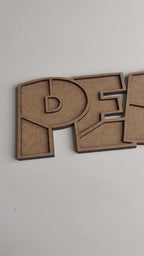 30x10cm PEACE Figür Ham Ahşap