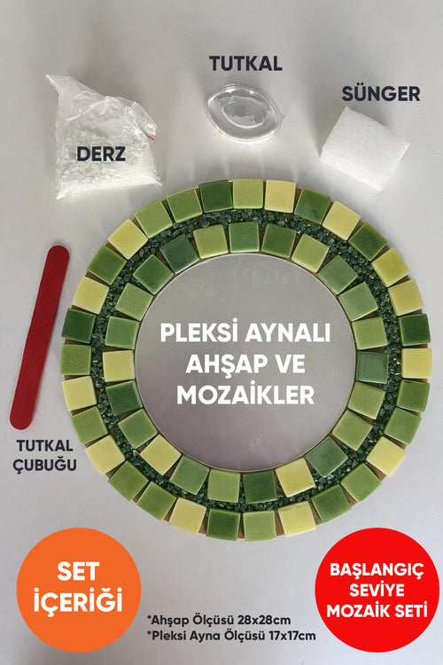 28x28cm Round Plexiglass Mirrored Adult Set (Beginner Level) Green